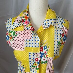 Vintage yellow blouse, size M